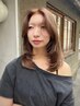 【mayu指名限定再来クーポン】カット+ブリーチ無しダブルカラー+毛髪補修TR