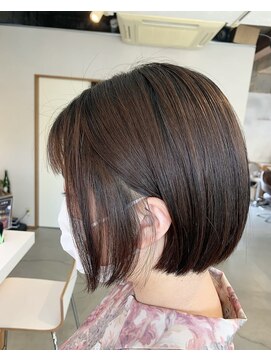 ヘアホスピタル ファニーフェイス(HAIR HOSPITAL funny face) 【わたなべ】ショート×縮毛矯正倉敷/暗めカラーデザインカラー