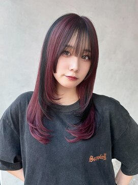 アルバム 池袋(ALBUM) ピンクヘアーアンブレラカラーイメチェン前髪_F40376