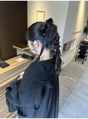 茨木/ヘアセット/編みおろし/ツインヘア