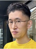 ビジネスショートメンズマッシュツイストパーマツーブロック