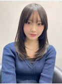 小顔前髪 レイヤーカット デザインカラー フェイスフレーミング"