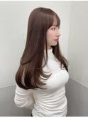 韓国ピンクベージュレイヤーカット