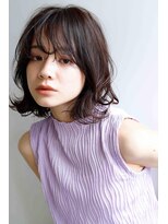 ムウ 難波(MOU)&nbsp;ショート暗めカラーグランマッシュデザインカラー20代30代40代