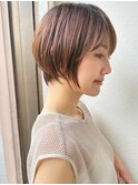 小顔前下がりショートボブ/30代40代/ブリーチなしカラーp北浦和
