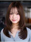 暗めカラーグランマッシュデザインカラーフェイスフレーミング
