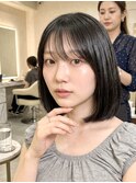 顔から周りカット/縮毛矯正/グレージュ/アッシュカラー/大人ボブ