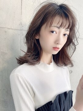 アール ヘアー デザイン(r hair design) 【r hair design】透明感アッシュグレージュ×外ハネミディ