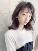 【r hair design】透明感アッシュグレージュ×外ハネミディ