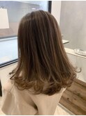 【EIGHT上尾】お客様スタイル_デザインカラー_セミロング