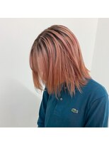 キー(kii)&nbsp;salmon pink　ボブ　ブリーチカラー　天神　今泉　薬院　福岡