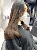 レイヤーカット 韓国 透明感 顔まわりカット