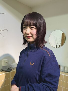 ネルケ 立川(nelke) 外ハネbob×ワインレッド