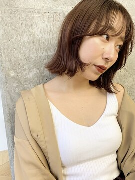 ミリ(mm) 【-mm-】森谷*ピンクブラウン*垢抜け*韓国人風レイヤー