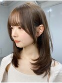 小顔 フェミニンロング メルティーカラー 似合わせカット"