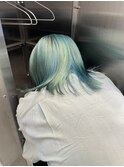 立体的なブルーミックスカラー