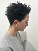 メンズスパイキーショートパーマツイストパーマ刈り上げ