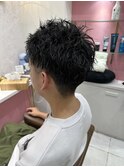 スパイキーショート×ピンパーマ