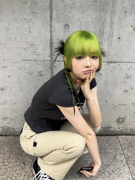 エイトヘアー(8 HAIR) ネオングリーン デザインカラー エンドカラー