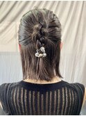 大人ボブハーフアップヘアアレンジ20代30代