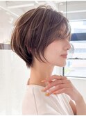 グランマッシュ/細めハイライト/ショート/白髪ぼかし/前髪☆56