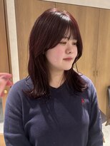 ラミエ バイ メルト 吉祥寺(lamie by melt) 小川/ブリーチなしwカラーカシスレッドワインレッドくびれ小顔