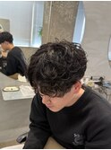 シャドウパーマ/メンズ縮毛矯正/毛流れセンターパート