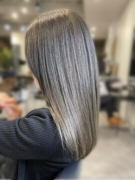 アース 天満橋店(HAIR & MAKE EARTH) 春カラー◆大人グレージュ×セミロング×髪質改善/小顔カット