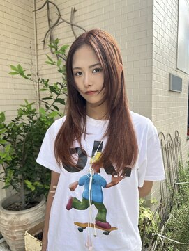 アミュレ ヘア サロン(Amule hair salon) カッパーブラウン、ジャギーカットレイヤー暖色カラー