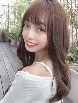 シルクレイ 吉祥寺店(Silk-lei) 大人かわいいフェザーバング小顔外ハネミディベージュ20代吉祥寺