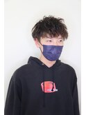 ツイストスパイラルパーマ×ツーブロックマッシュ