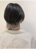 ウルフ×ホワイトインナー【瀬川】ツートンカラー/くびれヘア