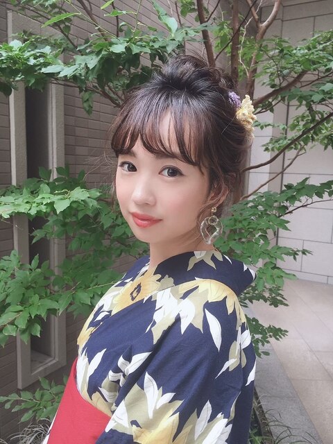 浴衣ヘアアレンジ/お祭りヘアセット/ひろこ◎20代30代40代