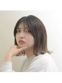 【Dulce】外ハネミディアムボブ×グレージュカラー