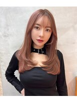 ロンドアベニール 北千住(Lond avenir) 韓国風レイヤーカット　ピンクベージュ　西田大樹
