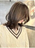 レイヤーカット シアーカラー セミディ 魅力倍増カール