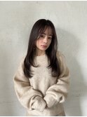 ロングレイヤーカット でワンカールでかわいいシンプルヘア