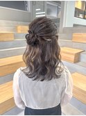 ハーフアップお団子