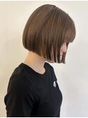 ☆ブリーチなしダブルカラー透明感カラー オリーブベージュ ボブ