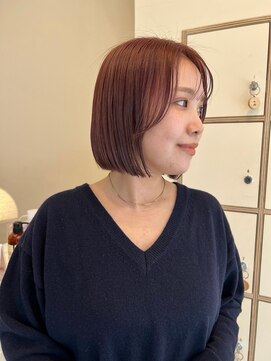 ピピバイヨーク(pipi, by yoke.) ブリーチなしダブルカラー/ショートボブ/オレンジブラウン