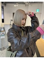 ブロンドベージュボブ