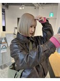 ブロンドベージュボブ