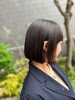 美容室ポール 西葛西店(PAUL)&nbsp;切りっぱなしボブ 透明感カラー 前下りボブ ぱっつんボブ