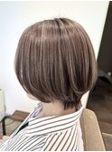 ハンサムショート×ハイライト×ミルクティーベージュ