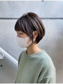 丸みショート/透け感カラー
