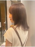 ミディアム顔周りレイヤーカットダブルカラーショートボブ調布
