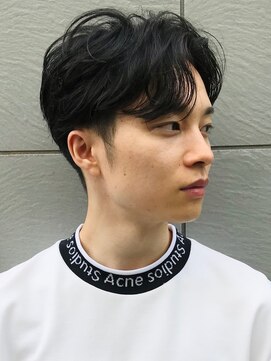 インセプション 銀座(INCEPTION) センターパート/スペインカールニュアンスパーマ/ダークアッシュ