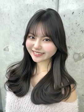 ビューブルー 亀戸錦糸町(VIEW BLUE) 美髪カールアッシュグレー韓国レイヤーロングセミディ顔周り前髪