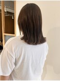久保田)暗めカラーナチュラルブラウン切りっぱなしミディアム