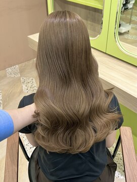 イオエ 西梅田(ioe) ブリーチなしカラー/髪質改善/ミルクティーベージュ/小顔ヘア